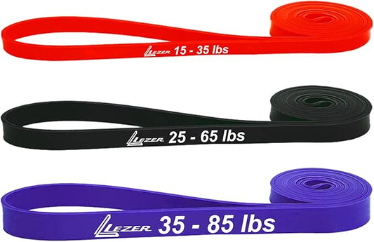 LEZER Resistance Bands - Pull Up Bands for Home Gym Fitness, Stretching, Physical Therapy & Training - Includes Instruction-GravixFit