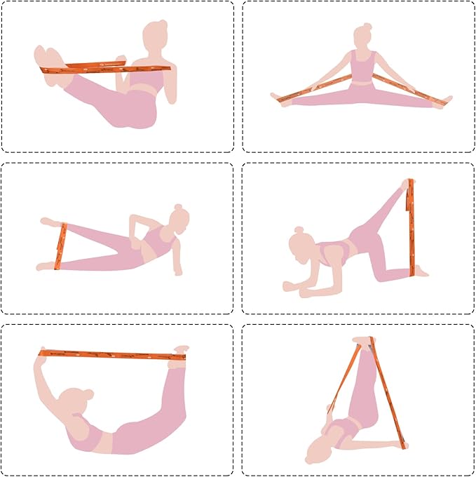 Yoga Strap for Stretching - 8 Loops Stretching Strap - Essential Yoga Accessories for Flexibility and Enhanced Stretching - Ideal Stretch Strap in Yoga and Pilates-GravixFit