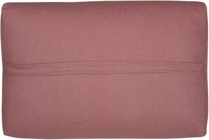Rectangular Yoga Bolster Pillow, 18" x 12" x 6", Pink Cotton-GravixFit