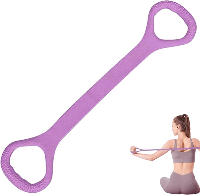 LEZER Figure 8 Resistance Band, Fitness Elastic Rope, Execrise Workout for Arm, Back, Chest and Shoulder, Yoga, Pilates, Stretching, Physical Therapy Equipment-GravixFit