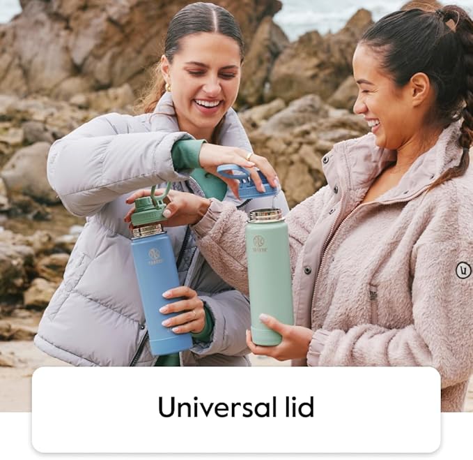 Takeya Actives Water Bottle with Spout Lid - Bottle with Double Stainless Steel Insulation - Dishwasher Safe & BPA-Free - Bottle with Spout Lid & Removable Bumper - 32 oz, Cucumber-GravixFit