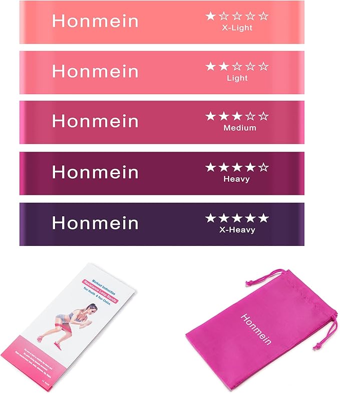 Resistance Bands for Working Out, Exercise Bands with 5 Resistance Levels Fit for Home Fitness, Strength Training, Natural Latex Resistance Band Include Instruction Guide and Carry Bag-GravixFit