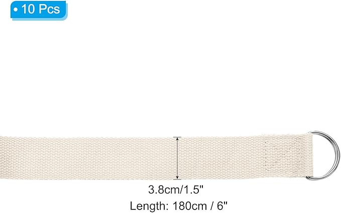 PATIKIL Yoga Strap for Stretching, Cotton Yoga Belt with Adjustable Metal D-Ring Buckle Stretch Band for Fitness Pilates-GravixFit
