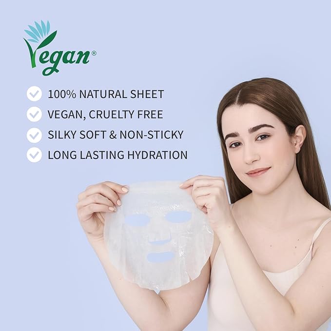 #OOTD Collagen Hydrating Sheet Masks for Face Korean Anti Aging Mask Sheet for Dry Skin & Sensitive Skin, EVE Vegan, Not Tested on Animals, No Parabens, No Sulfates, Hyaluronic Acid, Witch Hazel 10EA-GravixFit