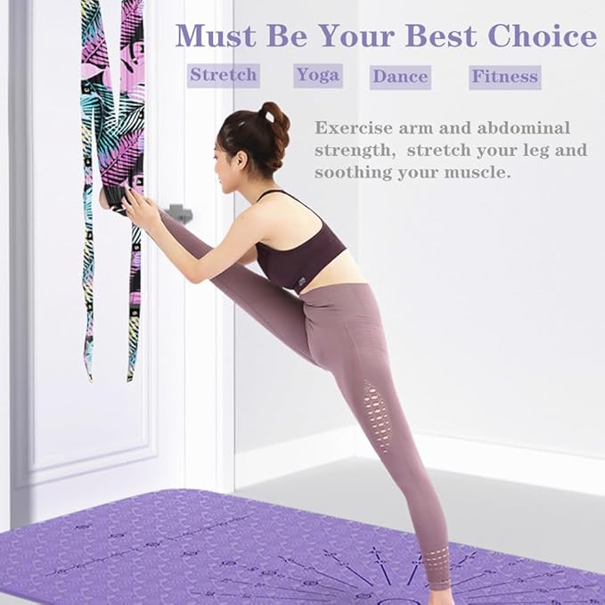 TOCO FREIDO Waist Back Leg Stretch Strap/Yoga Fitness Band, Leg Stretching Assist Trainer, Yoga Stretcher, Back Bend Split Inversion Strap for Fitness, Dance, Ballet, Gymnastics-GravixFit