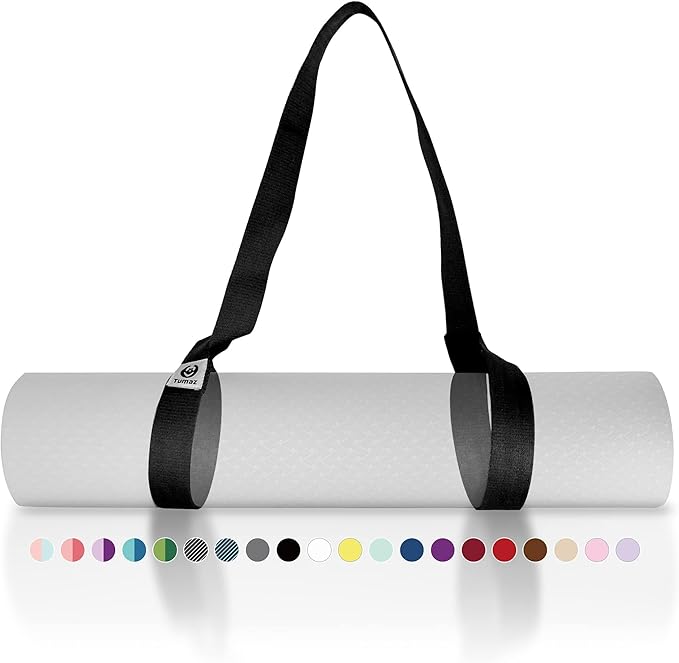 Tumaz Yoga Mat Strap [MAT NOT Included] (2 Sizes) with Extra Thick & Comfy Delicate Texture, Adjustable Yoga Mat Carrier-GravixFit