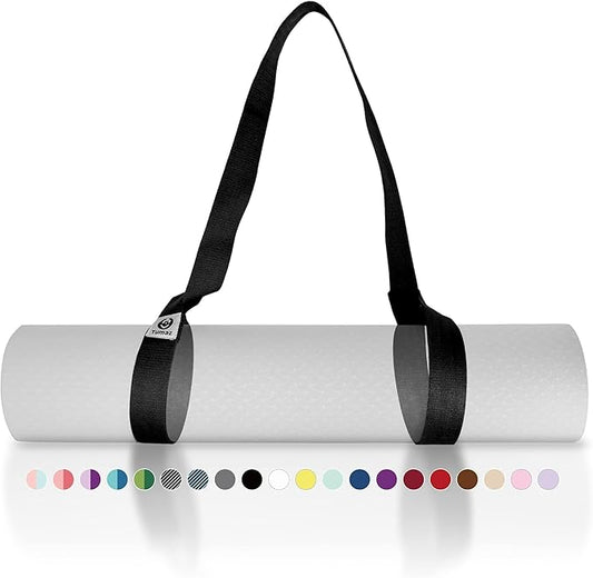 Tumaz Yoga Mat Strap [MAT NOT Included] (2 Sizes) with Extra Thick & Comfy Delicate Texture, Adjustable Yoga Mat Carrier-GravixFit