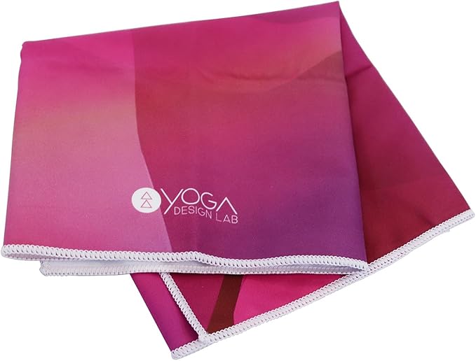 Yoga Design LAB | The Hand Towel | Premium Non Slip Hand Towel | Designed in Bali | Colorful Eco Printed + Quick Dry + Soft | Hot Yoga, Bikram, Ashtanga, Sport, Barre, Travel (Rose)-GravixFit