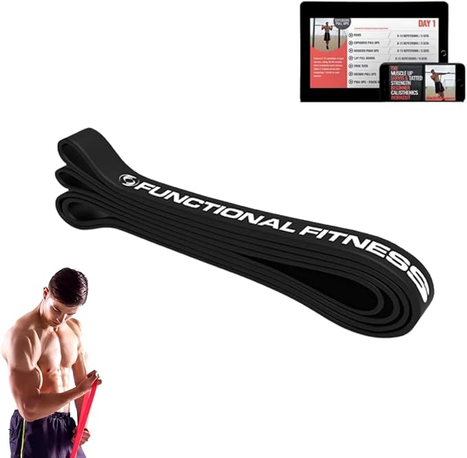 Functional Fitness Pull Up Assist Resistance Bands | Heavy Duty Exercise Bands for Powerlifting, Mobility, and Stretching | Travel Friendly Resistance Bands for Workout-GravixFit