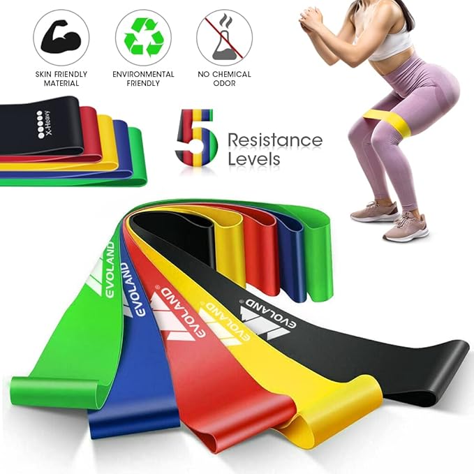 Resistance Bands Set, Workout Bands with Handles, Door Anchor, Ankle Straps and Carry Bag, Exercise Bands for Shape Body and Home Workouts-GravixFit