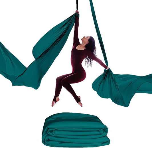 15/25 Yards Aerial Silk Professional Indoor Aerial Yoga Hammock Fabric Outdoor Fitness Silk for Dance, Circus Training, Home Gym-GravixFit
