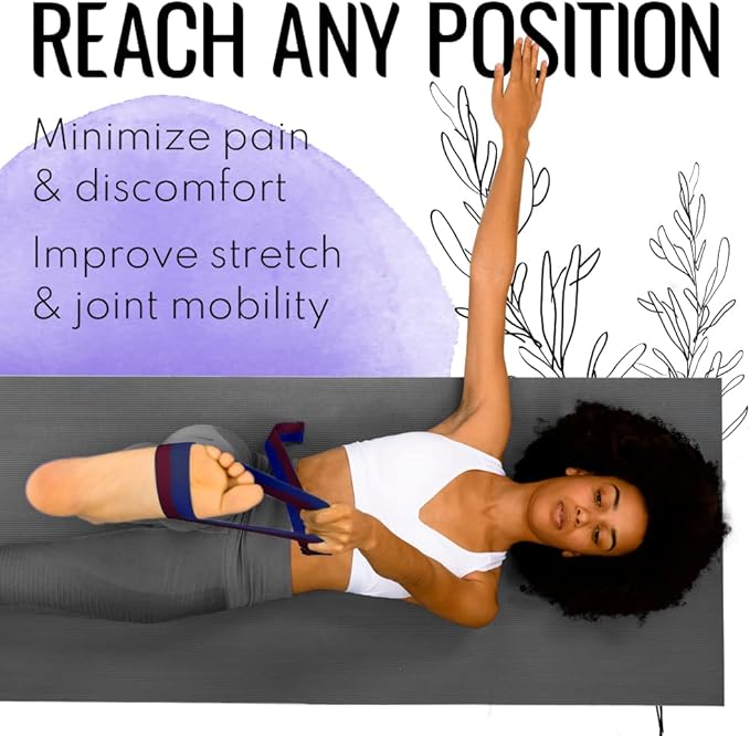 TECEUM Yoga Strap & Mat Strap – 2 IN 1 – Cotton – 6 ft 8 ft 10 ft (30+ colors) – Adjustable Non-Slip Belt for Yoga, Pilates, Stretching, Physical Therapy, Fitness & Home Workout – For Carrying Mats-GravixFit