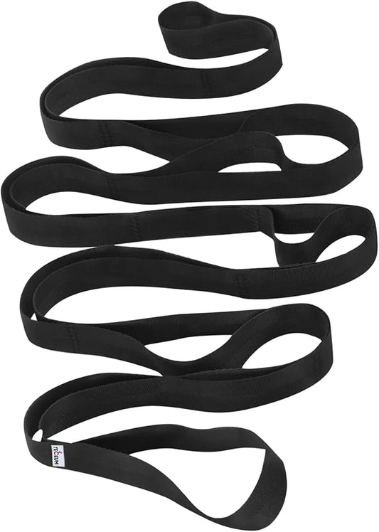 TECEUM Stretching Strap for Yoga & Physical Therapy – 10 Loops – Non-Elastic Leg Stretch Straps for Stretching, Exercising, Pilates, Post-Injury Rehabilitation for All Levels – Men & Women-GravixFit