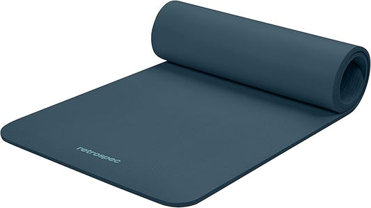 Retrospec Solana Yoga Mat 1/2" Thick w/Nylon Strap for Men & Women - Non Slip Exercise Mat for Yoga, Pilates, Stretching, Floor & Fitness Workouts-GravixFit