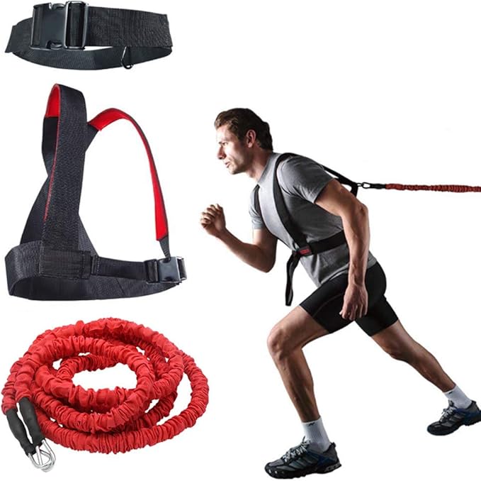 YNXing Dynamic Resistance Trainer for Resistance Training to Improve Strength, Power, and Agility 5m/2m Elastic Cord Set-GravixFit