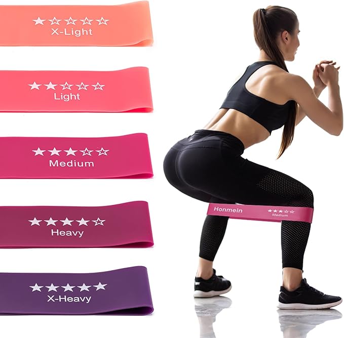 Resistance Bands for Working Out, Exercise Bands with 5 Resistance Levels Fit for Home Fitness, Strength Training, Natural Latex Resistance Band Include Instruction Guide and Carry Bag-GravixFit