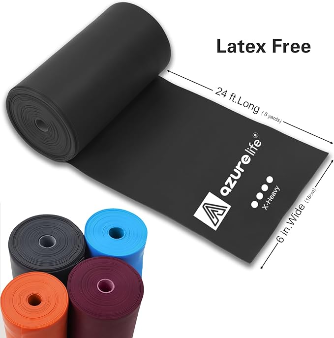 Professional 8 Yards Bulk Resistance Bands Rolls or 5,6,7 ft. Long Non-Latex Elastic Exercise Bands, Stretch Bands for PT, Yoga, Pilates, Rehab, at-Home or The Gym Workouts-GravixFit