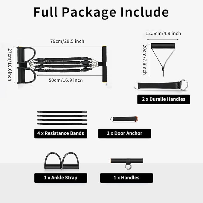 Multifunction Tension Rope, 2 Tubes Stretch Yoga Pedal Tension Strap, Adjustable Resistance, Tension Rope Fitness Equipment-GravixFit