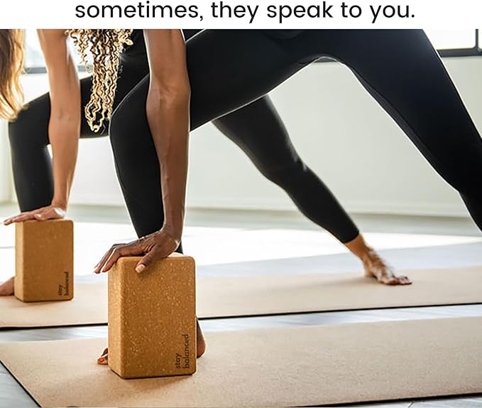 Premium Cork Yoga Blocks - Extra Large Yoga Block 2-Pack or Extra Tall 1-Pack for Inflexible Yogis | Natural, High-Density Cork for Superior Support & Stability | Optional Yoga Strap & Gift Box-GravixFit
