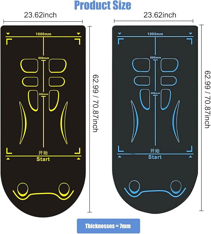 Non-Slip Workout Mat for Ab Roller Wheel, Exercise Mat with Storage Bag, 7mm Extra Thick Exercise Equipment Yoga Floor Mats Home & Gym Sound Insulation Protection Pads-GravixFit