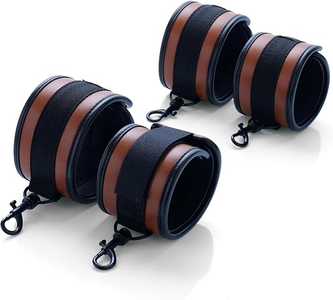 6pcs Black PU Adjustable Straps Sports Training Fitness Gear Home Yoga Set-GravixFit
