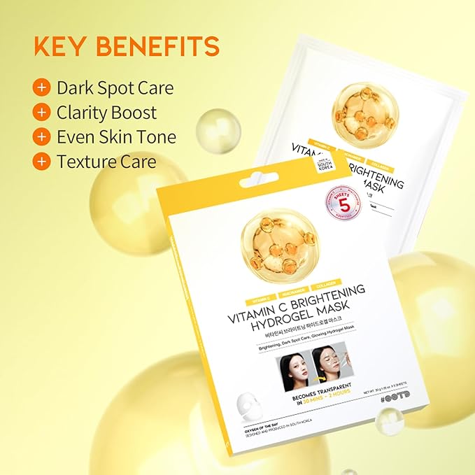 #OOTD Vitamin C Collagen Glutathione Hydrating & Firming Hydrogel Sheet Mask - Radiant Glow Gel Mask and Dull Skin (5pcs)-GravixFit
