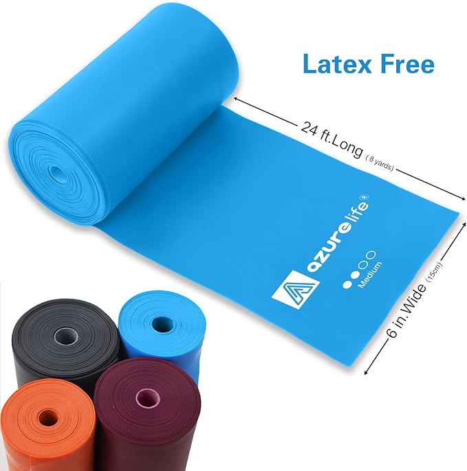 Professional 8 Yards Bulk Resistance Bands Rolls or 5,6,7 ft. Long Non-Latex Elastic Exercise Bands, Stretch Bands for PT, Yoga, Pilates, Rehab, at-Home or The Gym Workouts-GravixFit