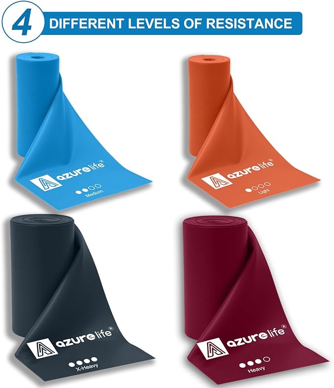 Professional 8 Yards Bulk Resistance Bands Rolls or 5,6,7 ft. Long Non-Latex Elastic Exercise Bands, Stretch Bands for PT, Yoga, Pilates, Rehab, at-Home or The Gym Workouts-GravixFit