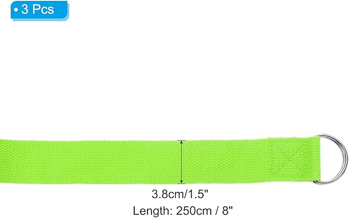 PATIKIL Yoga Strap for Stretching Cotton Yoga Belt with Adjustable Metal D-Ring Buckle Stretch Band for Fitness Pilates-GravixFit