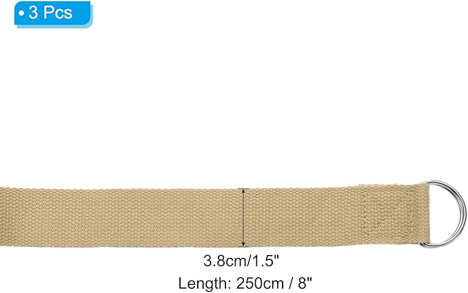 PATIKIL Yoga Strap for Stretching Cotton Yoga Belt with Adjustable Metal D-Ring Buckle Stretch Band for Fitness Pilates-GravixFit