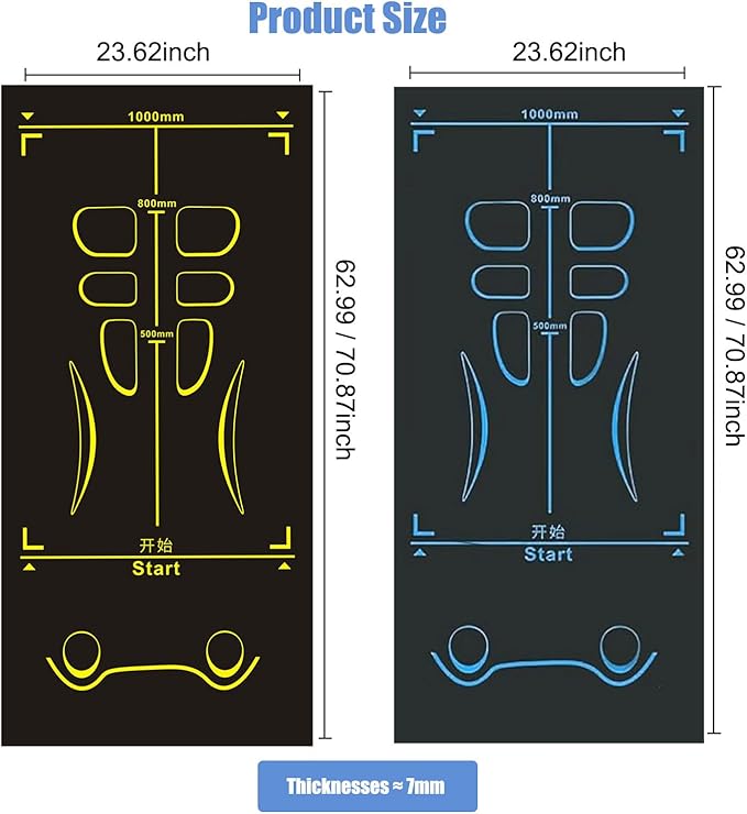 Non-Slip Workout Mat for Ab Roller Wheel, Exercise Mat with Storage Bag, 7mm Extra Thick Exercise Equipment Yoga Floor Mats Home & Gym Sound Insulation Protection Pads-GravixFit