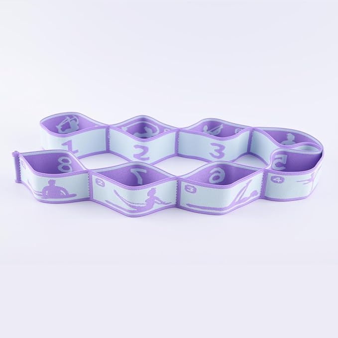 Elastic Yoga Stretching Strap with Loops, CEILIWEN Stretch Straps For Physical Therapy, Pilates Stretch Band, Elastic Exercise Bands, Leg Stretching Strap, Stretch Resistance Bands For Exercise-GravixFit