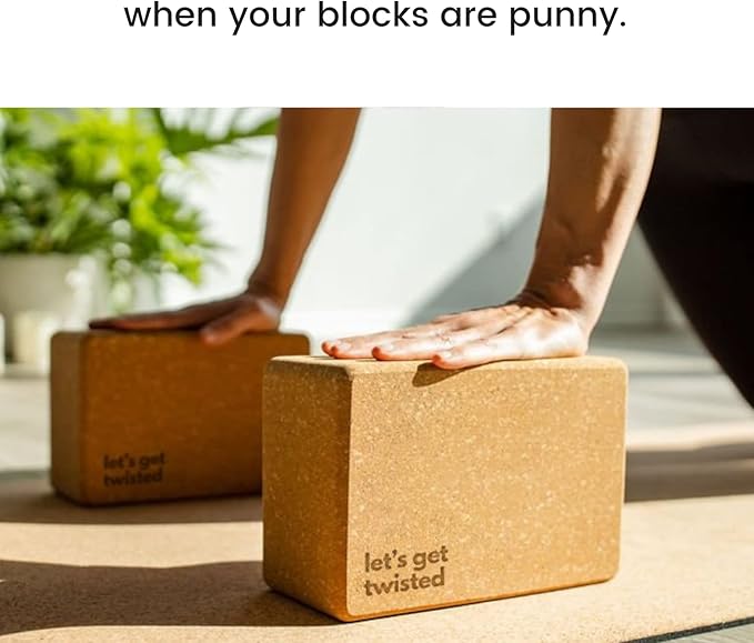 Premium Cork Yoga Blocks - Extra Large Yoga Block 2-Pack or Extra Tall 1-Pack for Inflexible Yogis | Natural, High-Density Cork for Superior Support & Stability | Optional Yoga Strap & Gift Box-GravixFit