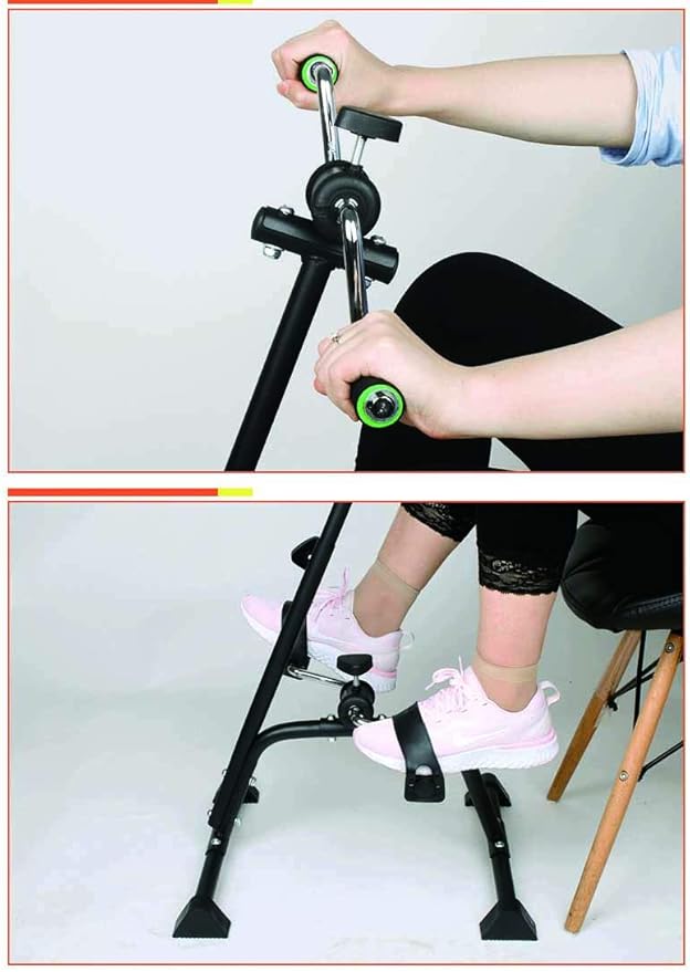 Pedal Exerciser Bike Hand Arm Leg and Knee Peddler Adjustable Fitness Equipment for Seniors, Elderly Home Pedal Exercise Bike for Total Body, with Gift Box-GravixFit