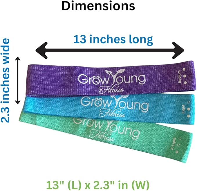 Grow Young Fitess Premium Exercise Bands - 3 Resistance Bands + 1 Storage Bag-GravixFit