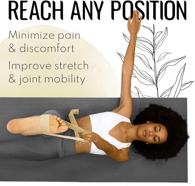 TECEUM Yoga Strap & Mat Strap – 2 IN 1 – Cotton – 6 ft 8 ft 10 ft (30+ colors) – Adjustable Non-Slip Belt for Yoga, Pilates, Stretching, Physical Therapy, Fitness & Home Workout – For Carrying Mats-GravixFit