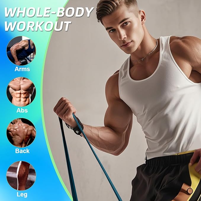 WHATAFIT Resistance Bands, Pull Up Assistance Bands, Exercise Bands, Workout Bands Set for Men and Women Home Fitness, Body Stretching, Strength Training, Physical Therapy-GravixFit
