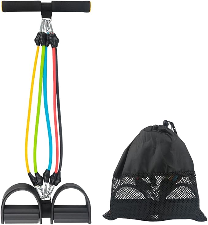 Adjustable Foot Pedal Resistance Band, Durable Foot Pedal Resistance Trainer with Bag. Multifunctional Pedal Puller Resistance Rope with Handles. Fitness Equipment for Women and Men.-GravixFit