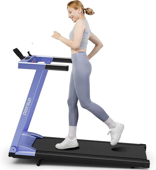 DeerRun Treadmills for Home with Incline and Handles, 3.5 HP Foldable Treadmill 350 LBS Weight Capacity for Small Spaces, Folding Running Machine with Smart APP-GravixFit