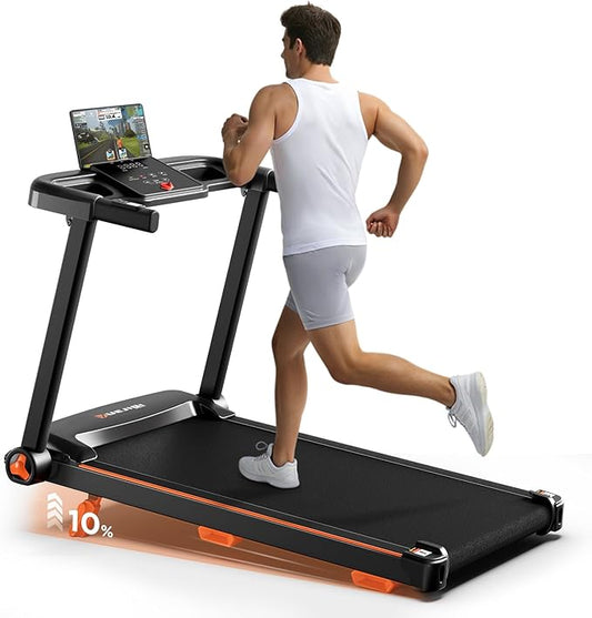 Treadmills for Home, 3.0HP Quiet Brushless Foldable Treadmill with Incline, Small Space Portable Running Walking Machine, 240/300 Lbs Capacity with Cup Holder