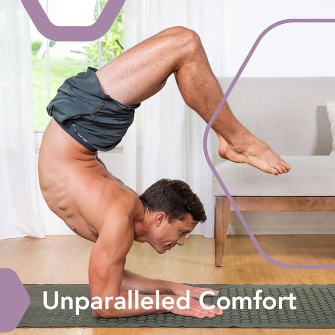 Clever Yoga Non-Slip Hot Yoga Towel – Non-Slip Grip for Hot Yoga, Sweat Absorbent, Honeycomb Silicone Grip, Stays Flat – Ideal for Pilates, Travel, Washable & Lightweight - Olive-GravixFit