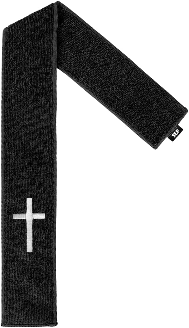SLEEFS Faith Cross Black Thin Football Towel-GravixFit