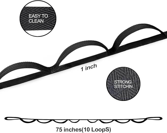 Premium Durable Stretch Straps with Loops, Stretching Strap for Physical Therapy, Multi-Loop Yoga Strap Fitness Exercise Strap for Yoga, Pilates, Dance, Flexibility&Exercise-GravixFit