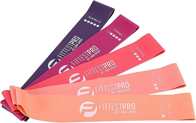Fittest Pro by Limm Resistance Bands for Legs and Butt, Fabric Exercise Loop Bands Yoga, Pilates, Rehab, Fitness and Home Workout, Strength Bands for Booty-GravixFit