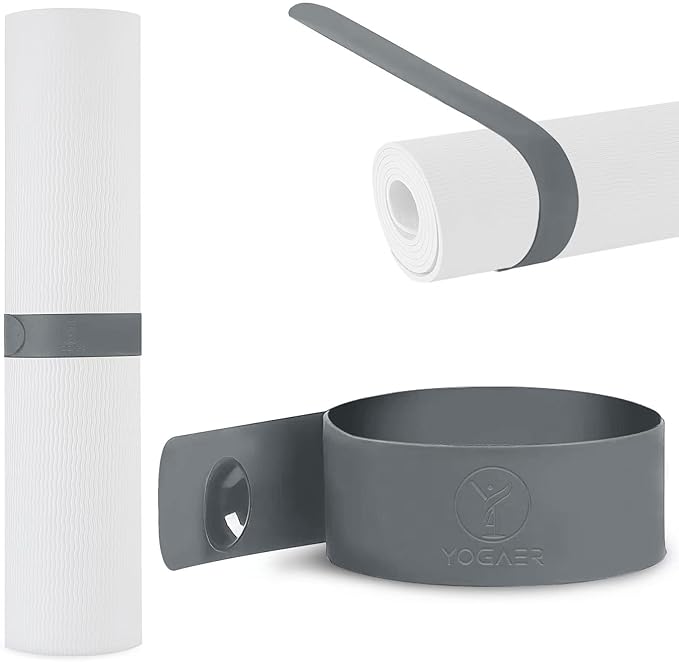 25" Yoga Mat Strap | Slap Band Holder for Carrying and Storage Mats | Rolled Scrunchie Yoga Essential Accessory-GravixFit