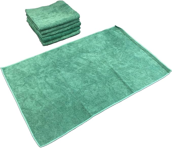 Arkwright Microfiber Gym Towel - Pack of 12 - Super Soft, Quick Dry Workout Sweat Towels, 300 GSM Lightweight & Absorbent for Sports, Working Out, Yoga, and Spa, 16 x 27 in, Hunter Green-GravixFit