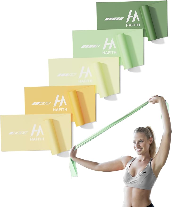 Fabric Resistance Bands for Women – 5 Level Exercise Bands Resistance Set, Resistance Bands for Working Out with Handles, Workout Bands Resistance for Women, Yoga, Pilates, Glutes, Legs,Vigor Yellow-GravixFit