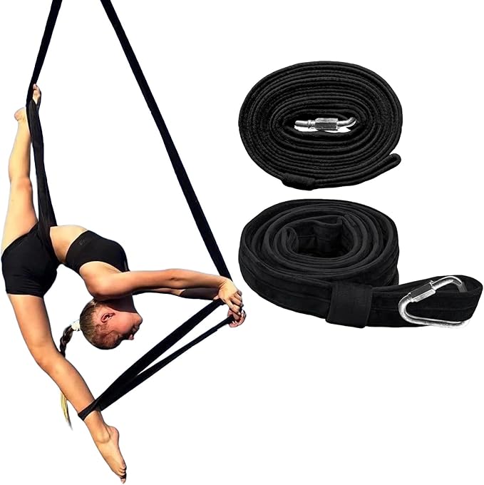 PRIOR FITNESS Aerial Yoga Straps 2m/6.6ft - Heavy Duty Circus Loops for Trapeze & Acrobatics[2 Pack],1850kg Load Capacity Medical-Grade Nylon-GravixFit