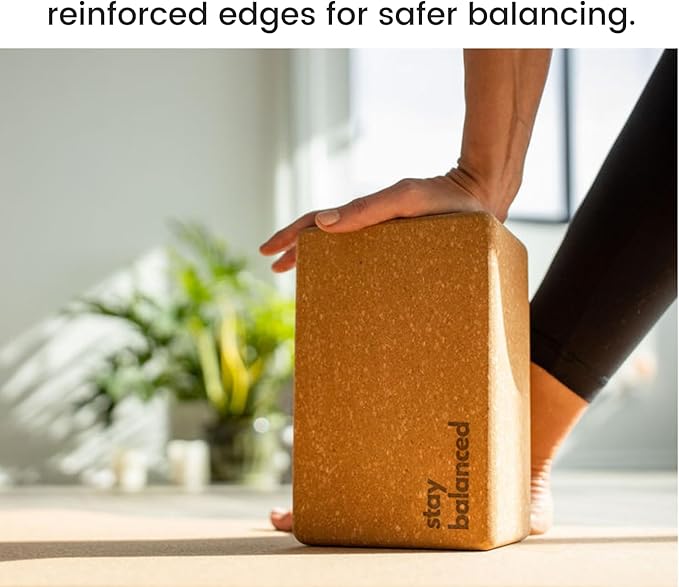 Premium Cork Yoga Blocks - Extra Large Yoga Block 2-Pack or Extra Tall 1-Pack for Inflexible Yogis | Natural, High-Density Cork for Superior Support & Stability | Optional Yoga Strap & Gift Box-GravixFit