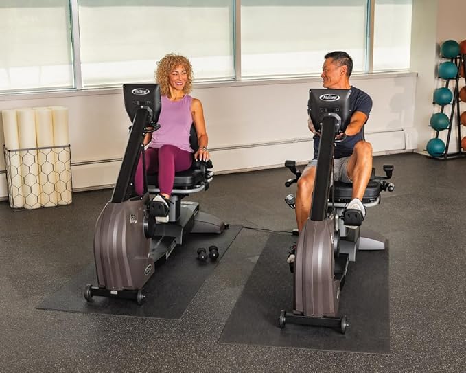 RB8MAX Recumbent Exercise Bike, Gray, Low-Impact Exercise, 360-Degree Swivel Seat, Engaging Programs Including Measuring Imbalances, & Compatible with Free NuStep Wellness App-GravixFit